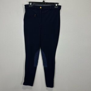 JPC‎ equestrian front zip knee patch breeches in blue ribb